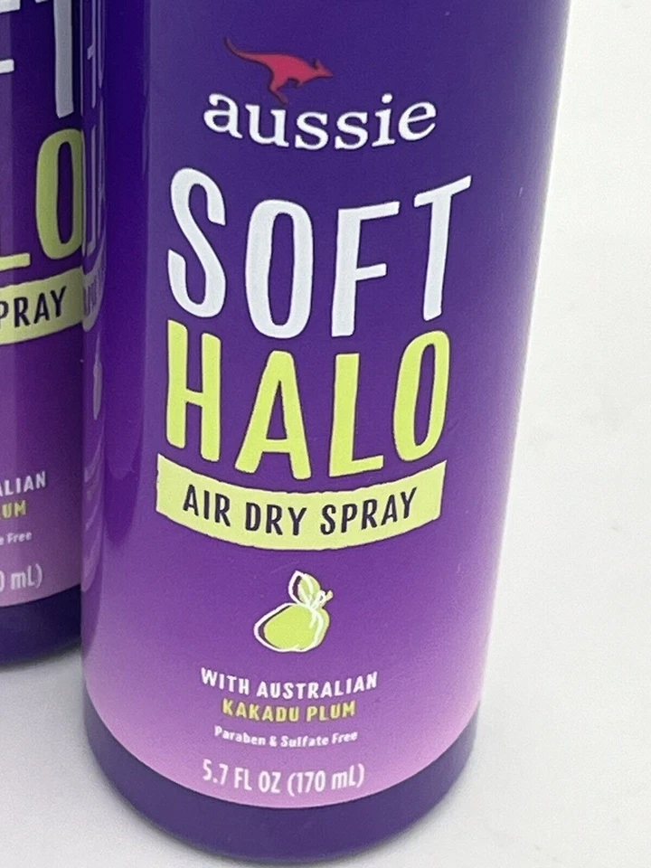 Aussie Soft Halo Air Dry Spray Australian Kakadu Ciruela 5.7 OZ Lote de 3 Foto 2 de 3