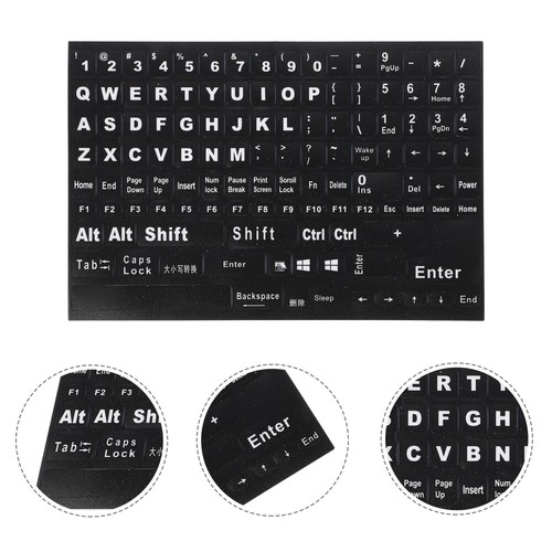 3 Sheets Tastaturaufkleber Tastaturschlüsselaufkleber Computer Englisch - Bild 10 von 12