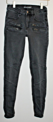 Zee Gee Why Denim Black Jeans Size 24 26x28'' Pinnies Low Super Duper Skinny