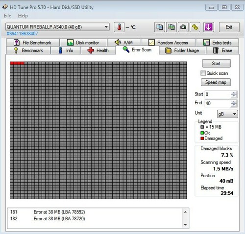 Hard Disk Usato IDE 3,5" 40 GB QUANTUM FIREBALLP AS40.0 A2R.0600 - Foto 4 di 5