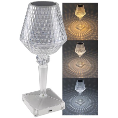 ChiliTec LED Akku-Tischleuchte ''Foco Guapa'' Li-Akku, Weiß & Warmweiß, ØxH 11x26c