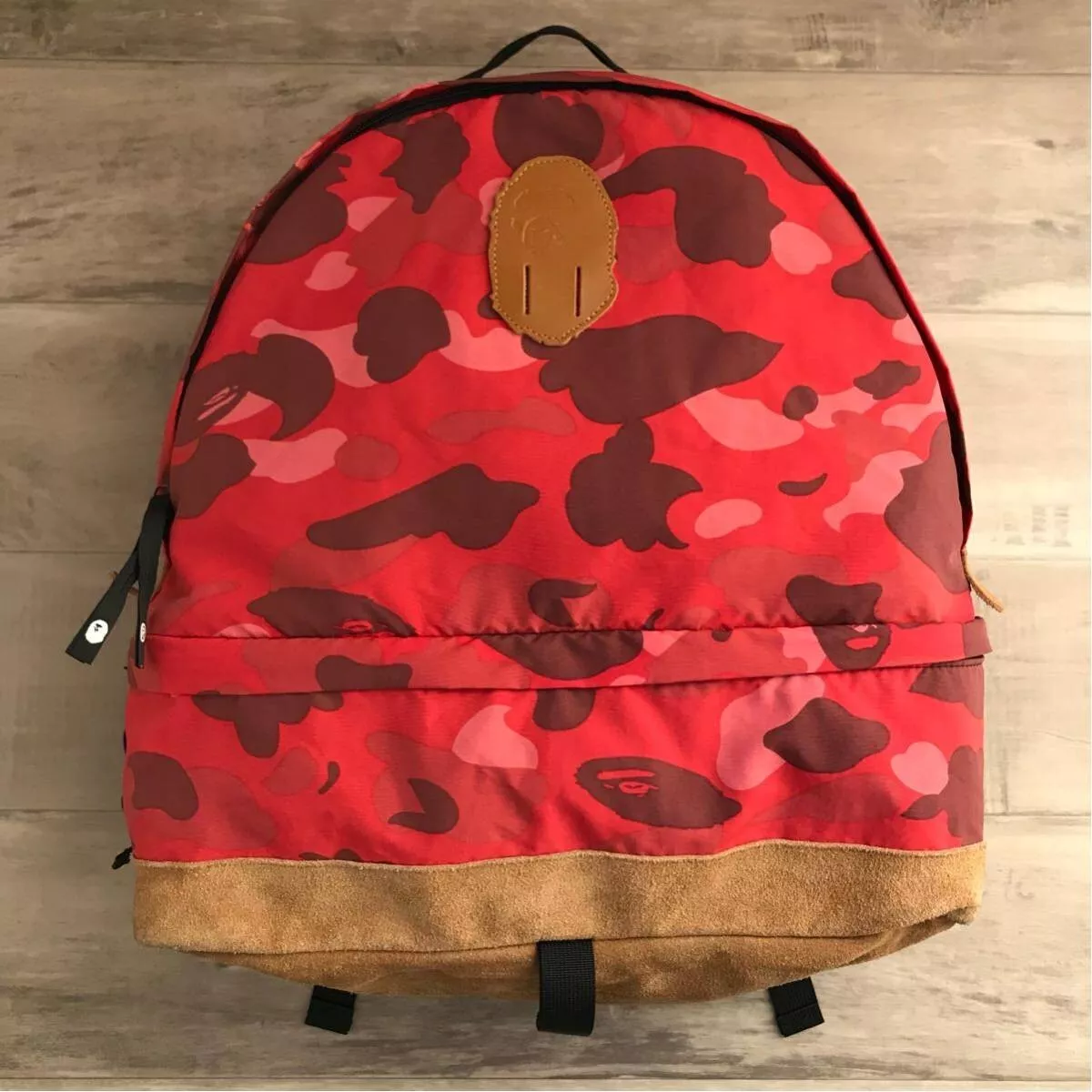 A Bathing Ape BAPE Backpack Daypack Nylon Red Unused Japan