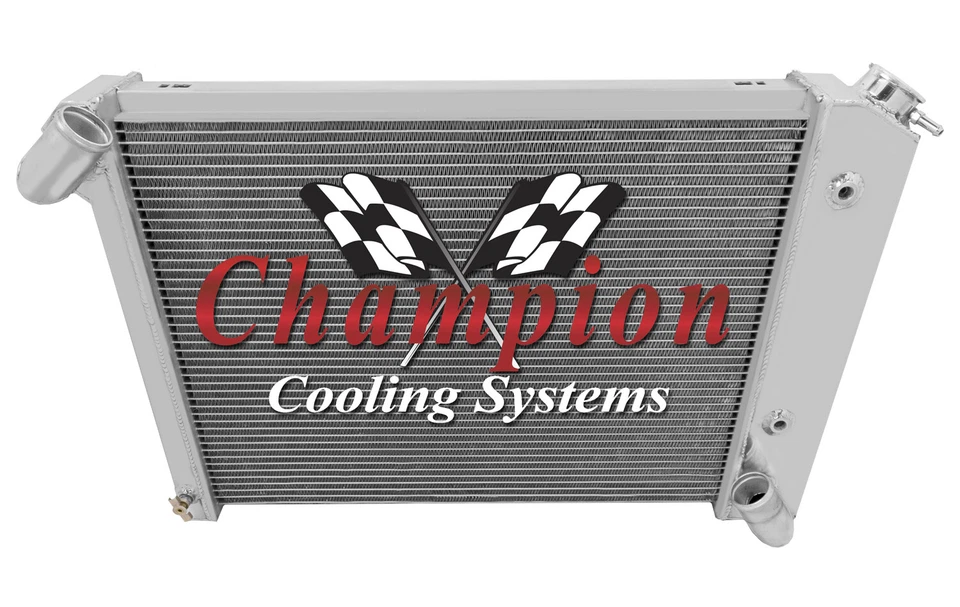 Radiador Champion de aluminio de 4 filas para motor Chevrolet Corvette V8 1966 1967 1968 Foto 3 de 4