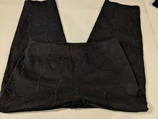 Renfrew Black Dress Pants Size 8 Size Zipper Embroidery Swirl Design