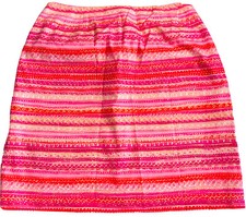 Talbots Woman Skirt Pink Cotton A-Line Multi-Color Geo Print Lined Knee Length 8