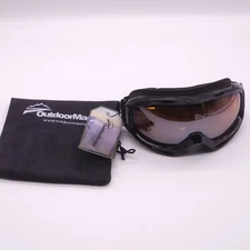 OutdoorMaster OTG Ski Snowboarding Goggles Black UV Protection Helmet Compatible