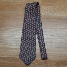 VINTAGE Necktie Bert Pulitzer Silk USA Made Red Green Blue Yellow 56"x3.5" TI4