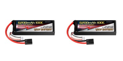 2X VANT 6200MAH 3S 11.1 100C LIPO BATTERY FITS TRAXXAS  SLASH STAMPEDE RUSTLER