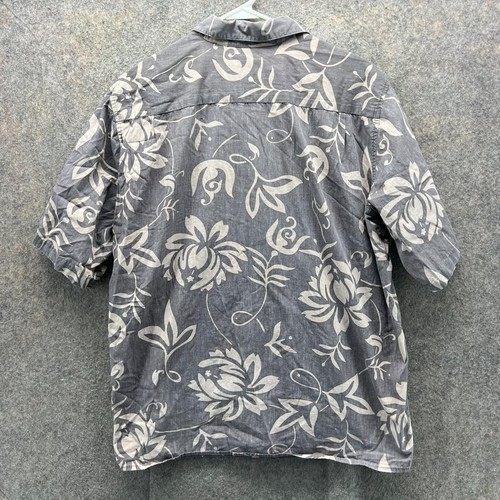 Reyn Spooner Shirt Mens Large Gray Button Down Alfred Shaheen Hawaiian Floral - Picture 2 of 11
