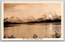 RPPC The Tetons and Jackson Lake Wyoming Postcard