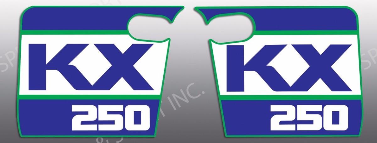 KAWASAKI 1988 88 KX250 KX 250 SHROUD DECALS GRAPHICS STANDARD OEM