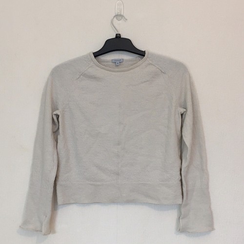 JIGSAW 100% Wool long sleeve cropped jumper beige sand size S