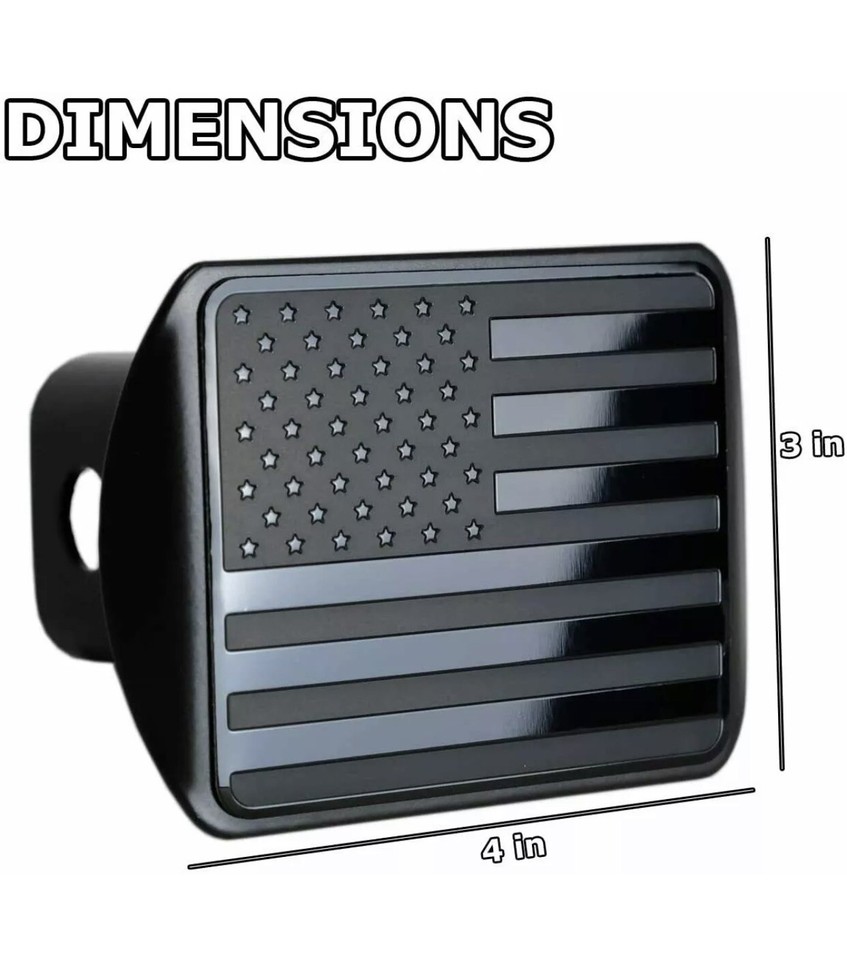 Metal Trailer Hitch Cover,Heavy Duty 2" Inch Tow Rear Receivers Plug Covers,USA American Flag Hitch Cover (with 3-3/5" Usable Length,5/8-inch Diameter Pin) For Trucks Cars SUV (Black) In | Whizz Hitch