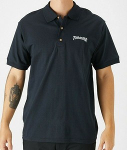 Thrasher Skateboard Magazine Logo Polo Shirt (Black) | eBay