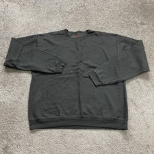 Hanes Relaxed Pullover Sweatshirt Women Medium Dark Gray Crew Neck Fleece Casual