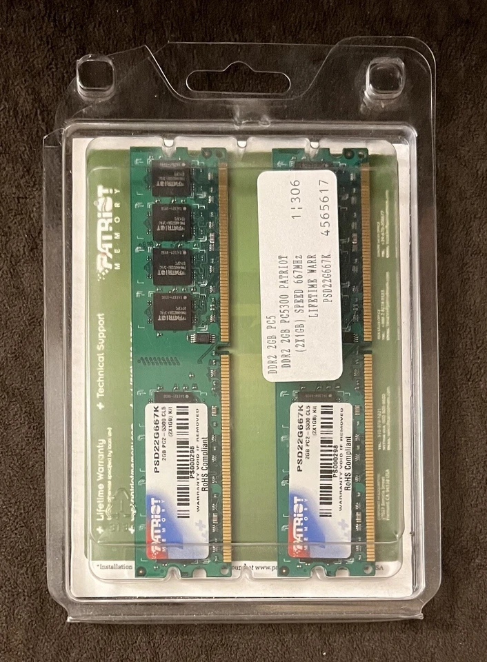 NEW Patriot Memory 2 x 1GB Kit PC2-5300 SL DDR2 667MHz RAM 2GB Memory Module - Image 3 of 4