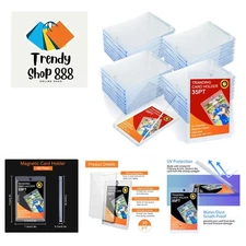 100ct Magnetic Card Holder for Trading Cards, 35 PT Clear Trading Card Sleeve...