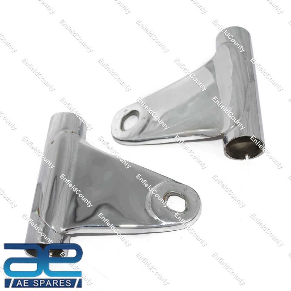 Par de cubiertas de horquilla de montaje de soporte de faros Kawasaki KH 250 acero cromado Foto 4 de 4