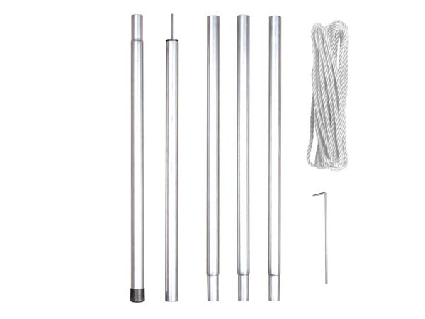 Mât pour voile solaire Perel GSSK1 en acier galvanisé de 2m50 pour fixation au jardin