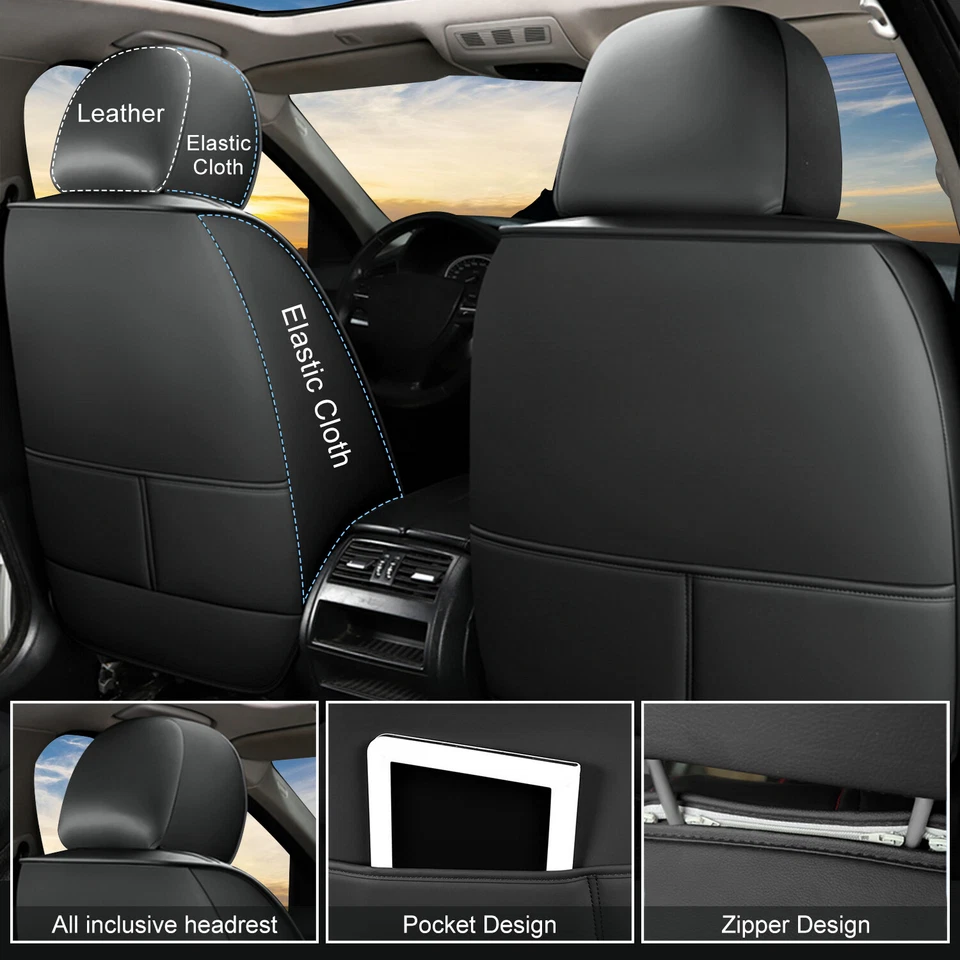 Front Rear Car Seat Covers Faux Leather Protector Pad For Volvo S40 2004-2011 Foto 2 de 4