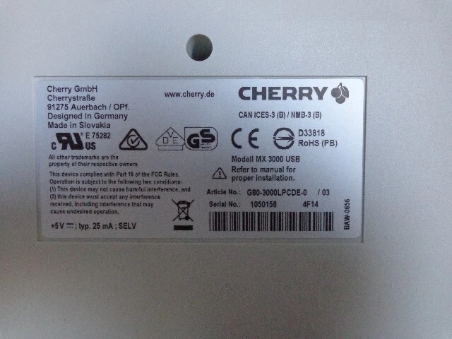 Mechanische QWERTZ-Tastatur Cherry Classic Line G80-3000 LPCDE-0 PS/2 - USB - Bild 3 von 3