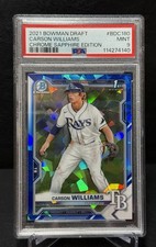 Carson Williams 2021 Bowman Draft Chrome Sapphire 1st Bowman PSA 9 Rays