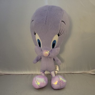 2003 Mattel Purple Tweety Bird Plush w Sparkle Feet Looney Tunes WB  11''