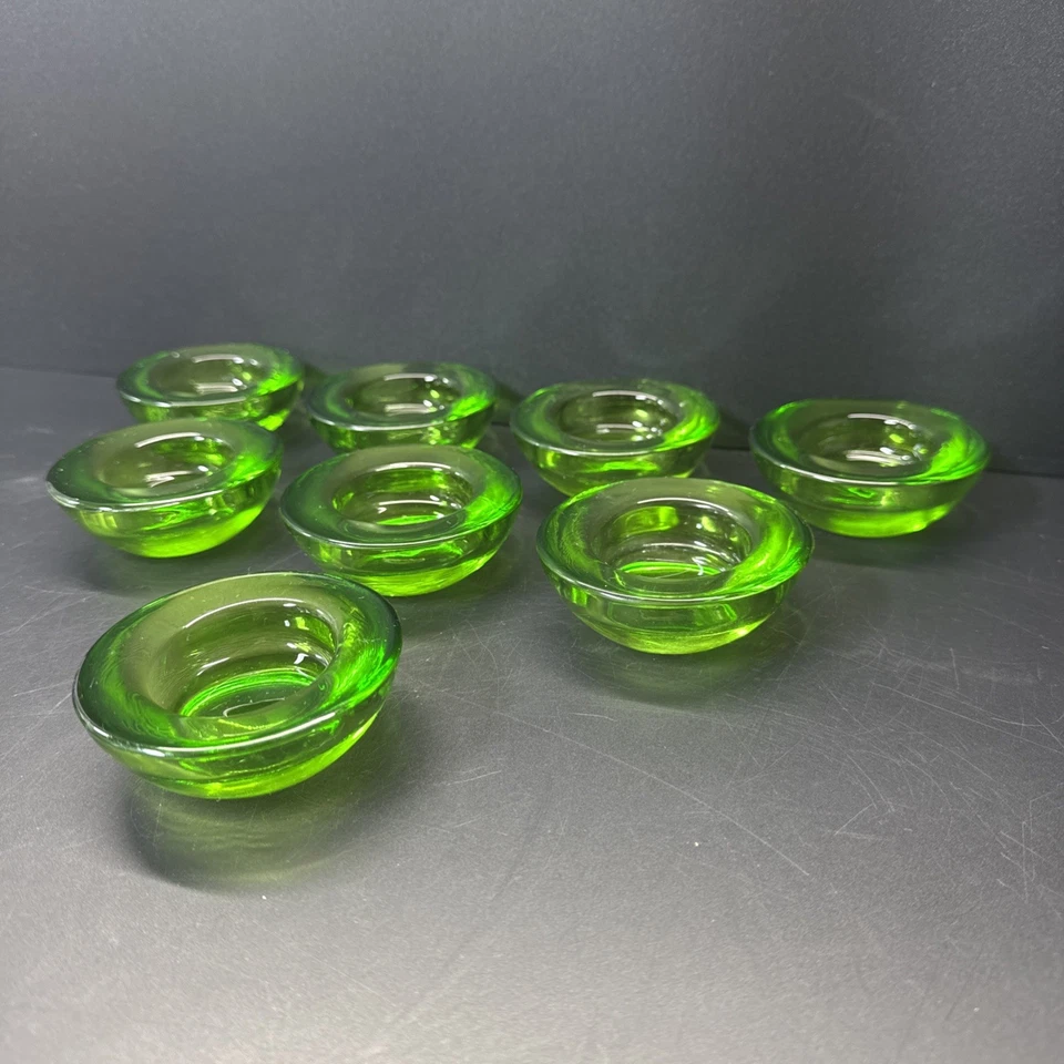 8 candelabros de vidrio verde esmeralda para cajón y barril Foto 4 de 4