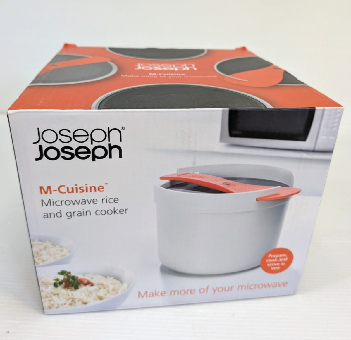 Joseph M-Cuisine Microwave Rice and Grain Cooker Orange Grey White