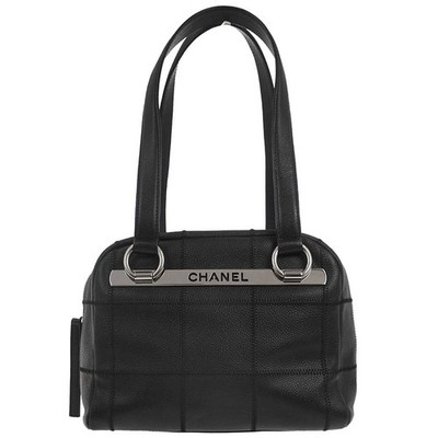 Chanel Black Calfskin Choco Bar Handbag 187320