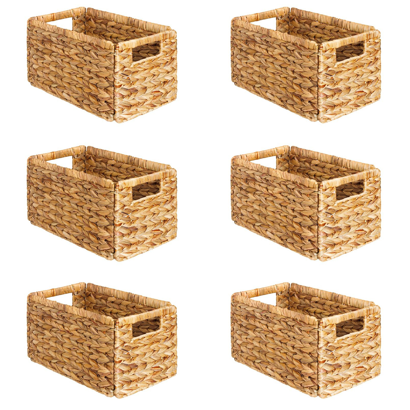 6 Pack Wicker Basket, Storage Baskets for Organizing, Woven Rattan Basket wit...