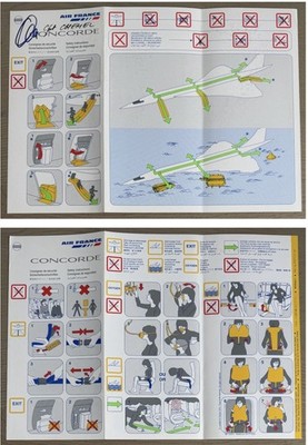 Concorde safety card safety instructions signed captain E.CHEMEL