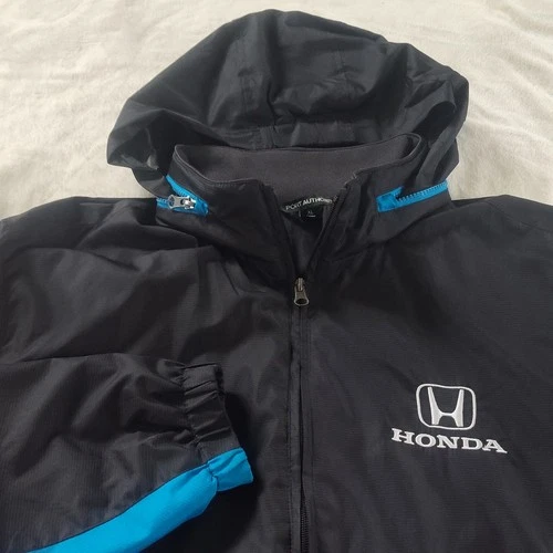 Port Authority Embroidered Honda Logo Men XL Full Zip Hooded Windbreaker Jacket - product listing photo