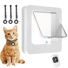Smart Cat Door for Interior  Exterior, Cat Pet Door with 3 Collar Sensor Key...