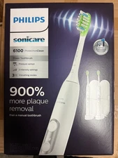 2 Pack Philips Sonicare 6100 Protective Clean Electric Toothbrush - White  NEW