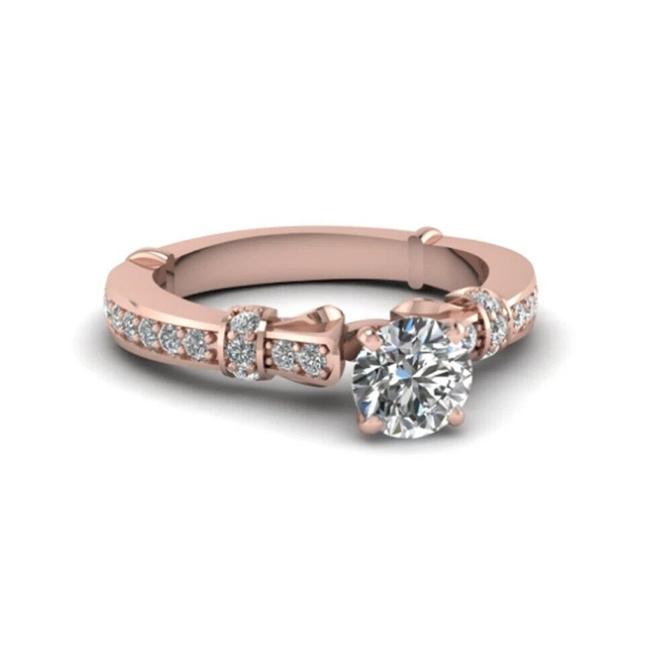 Natural Diamond Ring 18k Rose Gold GIA IGI Certified Round 0.80 Ct Sizes 5 6 7 8 - Image 2 of 4