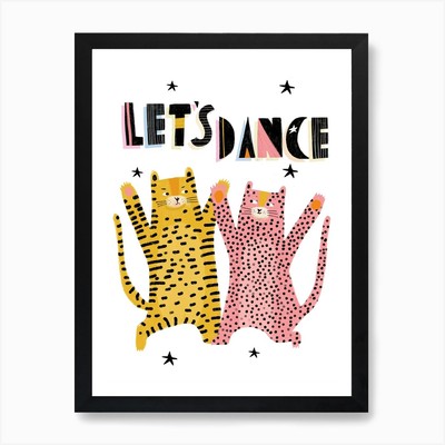 Let's Dance Katzen Kunstdruck gerahmt Wandbild Poster Leinwanddruck Bild