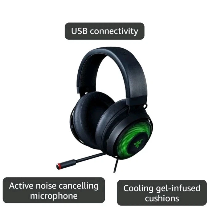 Razer Kraken USB Gaming Headset, PC, PS4 - Matte Black - Image 4 of 4