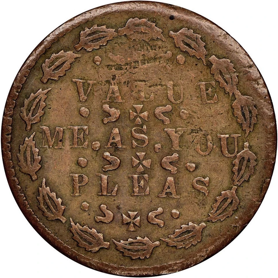 Value Me As You Pleas Spelling Error Patriotic Civil War Token R7 Primitive NGC - Image 3 of 4