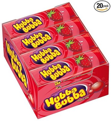 HUBBA BUBBA Kaugummi Erdbeere 20x5 Stück Bubblegum Strawberry Frech Bunt Lecker