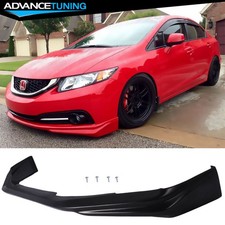 Fits 13-15 Honda Civic Sedan Modulo Style Pu Front Bumper Lip Splitter Unpainted