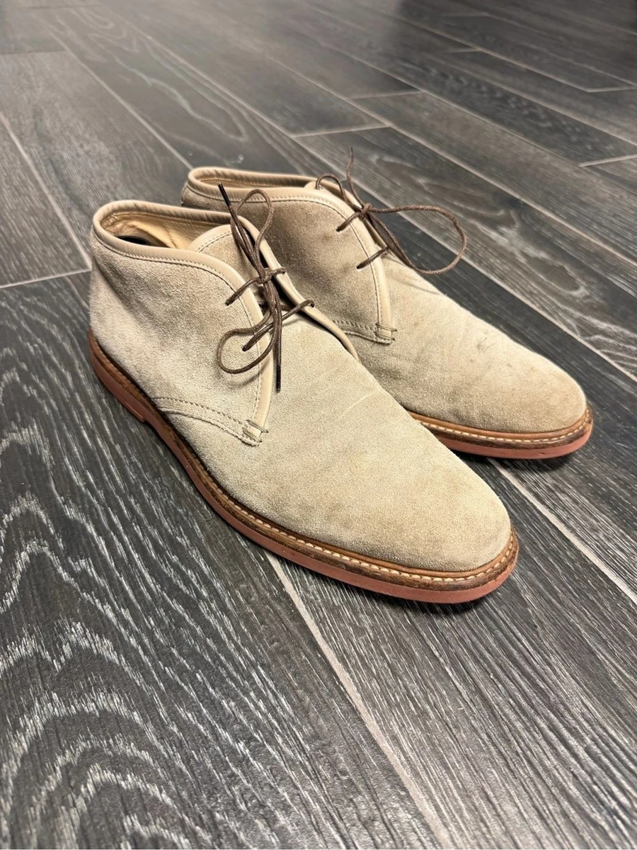 Ermenegildo Zegna Mens Tan Suede Chukka Desert Boots A4335X Size 12 US 11 EU Ermenegildo Zegna Lace Up Suede Boots for Men for Sale  main image 3