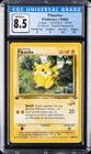 1999 POKEMON JUNGLE - 1ST EDITION, W STAMP - DUELIST MAGAZINE PIKACHU CGC 8.5