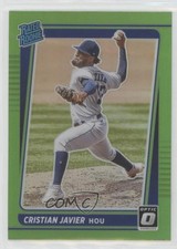 2021 Panini Donruss Optic Rated Rookie Lime Green Prizm Cristian Javier #42 0s6s