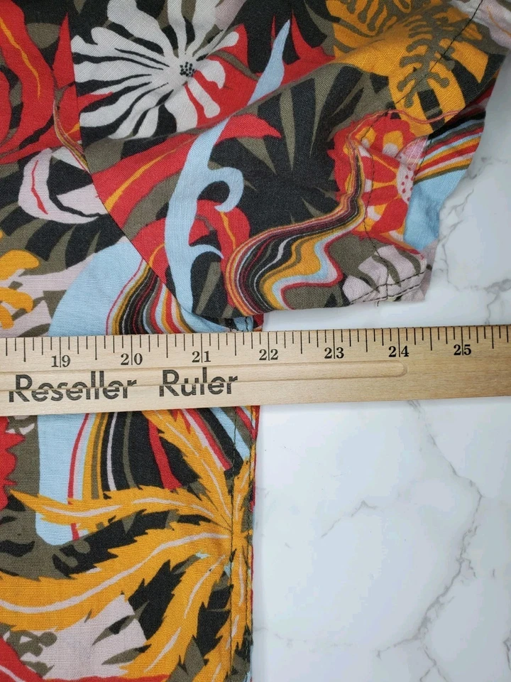 Volcom Mens Large Floral Button Up Shirt Modern Fit Hawaii Surf Skate Aloha - Image 4 of 4