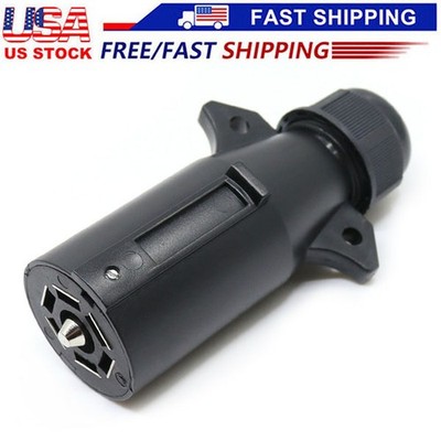 RV-Style 7 Way Blade Trailer Connector - 7 Pin Trailer Wiring Adapter Plug