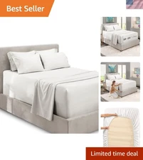 Durable 6Pc King Size Extra Deep Pocket Bed Linen Set - Soft Microfiber Sheets