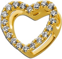 Herz AnhäNger Gold 585 14K Natur Diamanten 0.14Ct