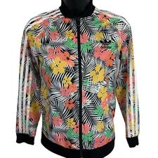Adidas Floral SST Track Jacket Youth Medium AOP All Over Print Flower Kids Girls