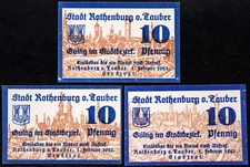 ROTHENBURG 1921 "City Panorama" Complete Series German Notgeld Bavaria